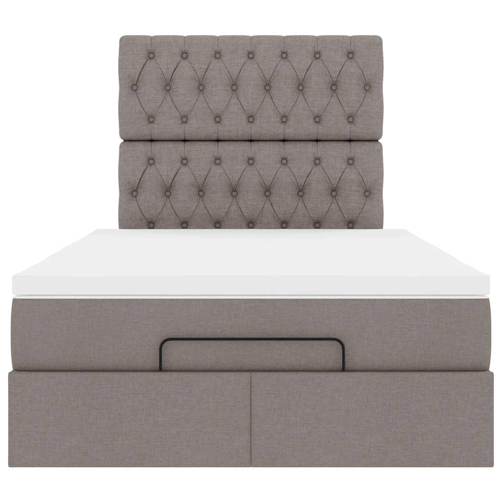 Struttura Letto Pouf con Materasso Tortora 120x200cm in Tessuto | homemem39