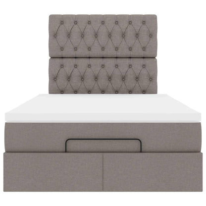 Struttura Letto Pouf con Materasso Tortora 120x200cm in Tessuto | homemem39