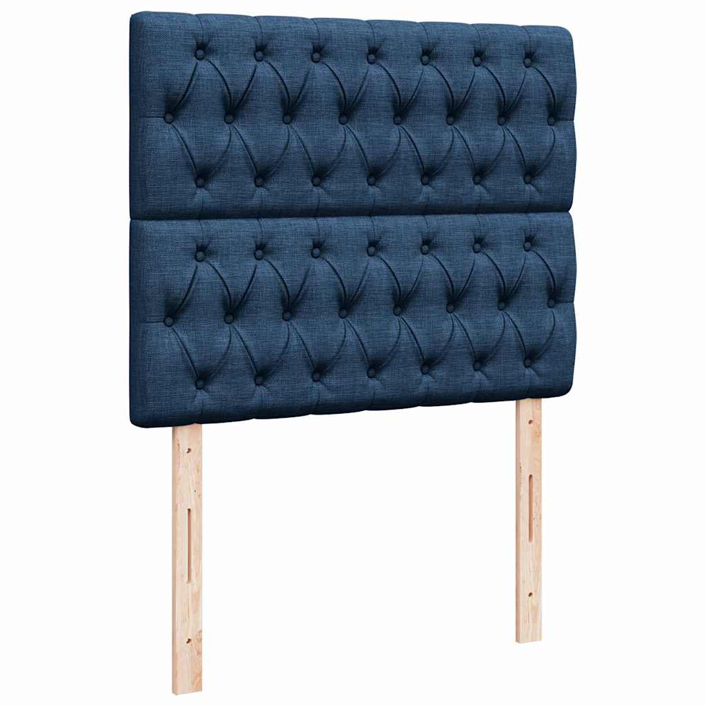 Struttura Letto Pouf con Materasso Blu 120x200 cm in Tessuto | homemem39
