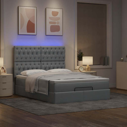 Struttura Letto Pouf con Materasso 140x190 cm in Tessuto | homemem39