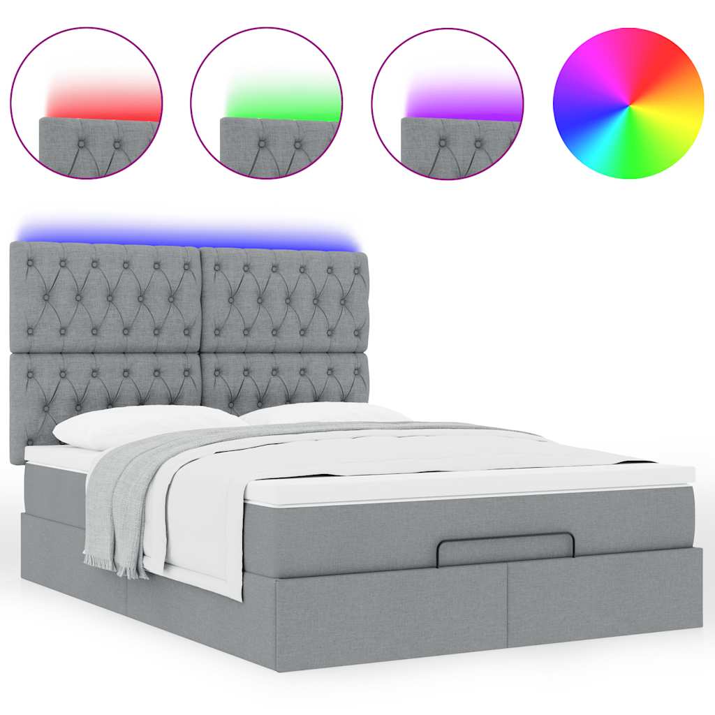 Struttura Letto Pouf con Materasso 140x190 cm in Tessuto | homemem39