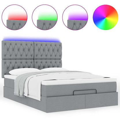 Struttura Letto Pouf con Materasso 140x190 cm in Tessuto | homemem39