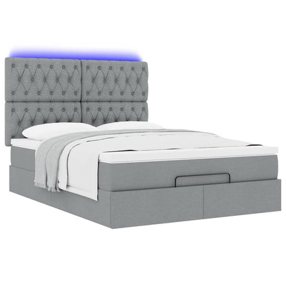 Struttura Letto Pouf con Materasso 140x190 cm in Tessuto | homemem39