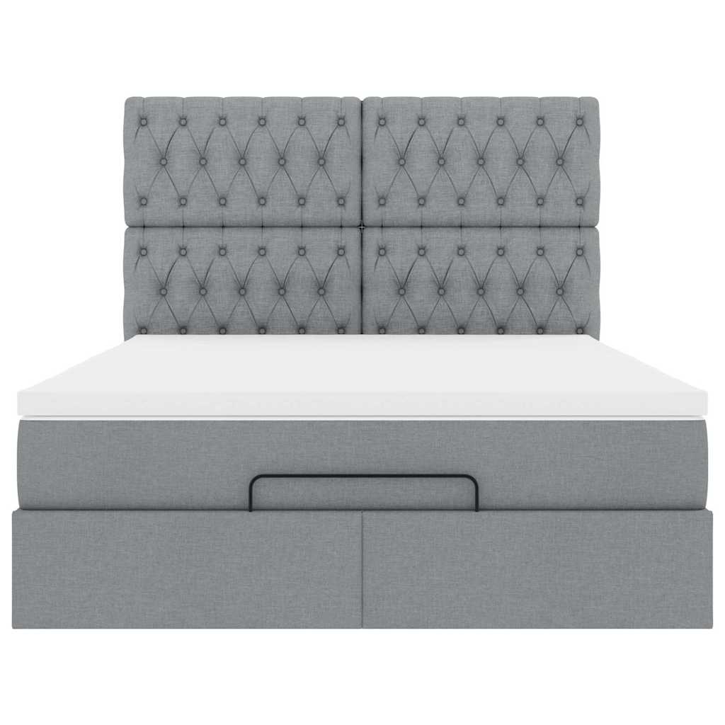 Struttura Letto Pouf con Materasso 140x190 cm in Tessuto | homemem39