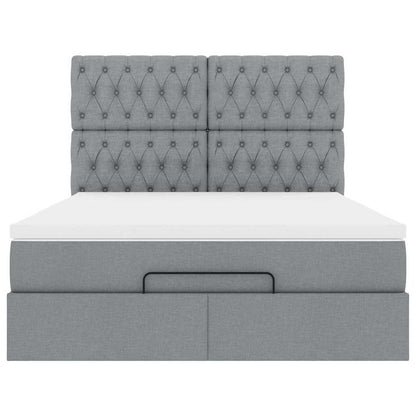 Struttura Letto Pouf con Materasso 140x190 cm in Tessuto | homemem39