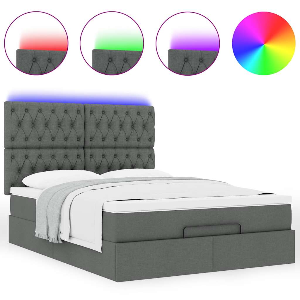 Struttura Letto Pouf con Materasso 140x190 cm in Tessuto | homemem39