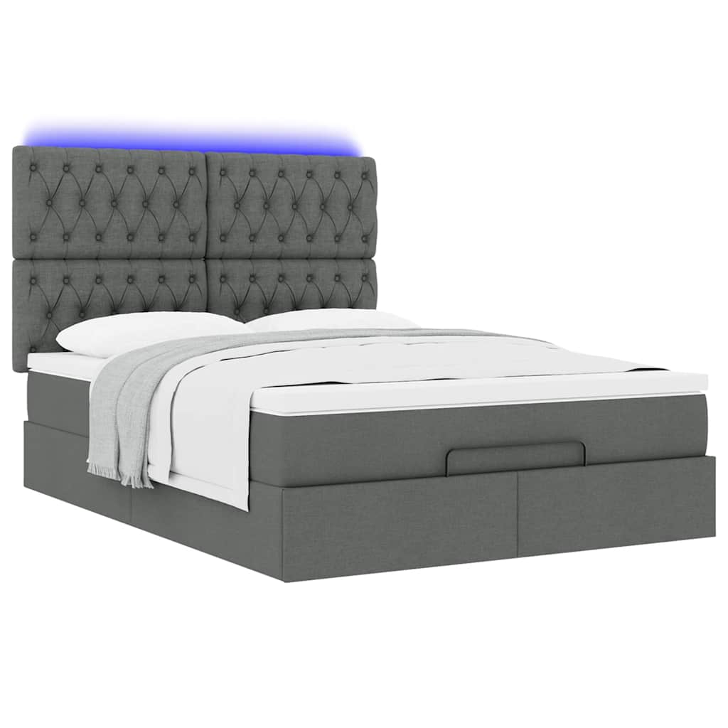 Struttura Letto Pouf con Materasso 140x190 cm in Tessuto | homemem39