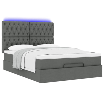 Struttura Letto Pouf con Materasso 140x190 cm in Tessuto | homemem39