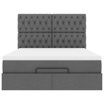 Struttura Letto Pouf con Materasso 140x190 cm in Tessuto | homemem39