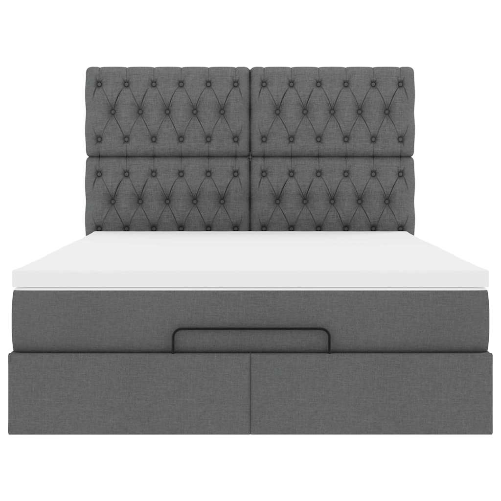 Struttura Letto Pouf con Materasso 140x190 cm in Tessuto