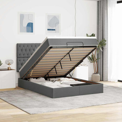 Struttura Letto Pouf con Materasso 140x190 cm in Tessuto | homemem39