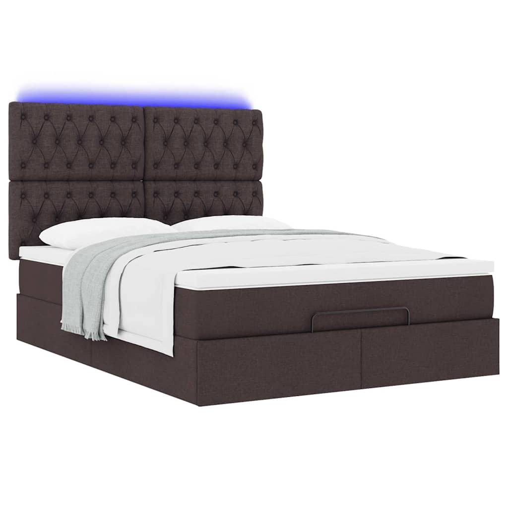 Struttura Letto Pouf con Materasso 140x190 cm in Tessuto | homemem39