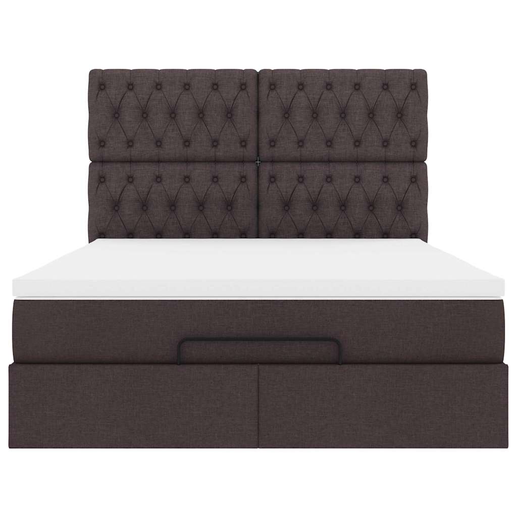 Struttura Letto Pouf con Materasso 140x190 cm in Tessuto | homemem39