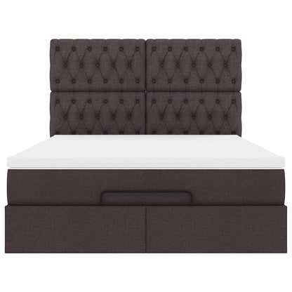 Struttura Letto Pouf con Materasso 140x190 cm in Tessuto | homemem39