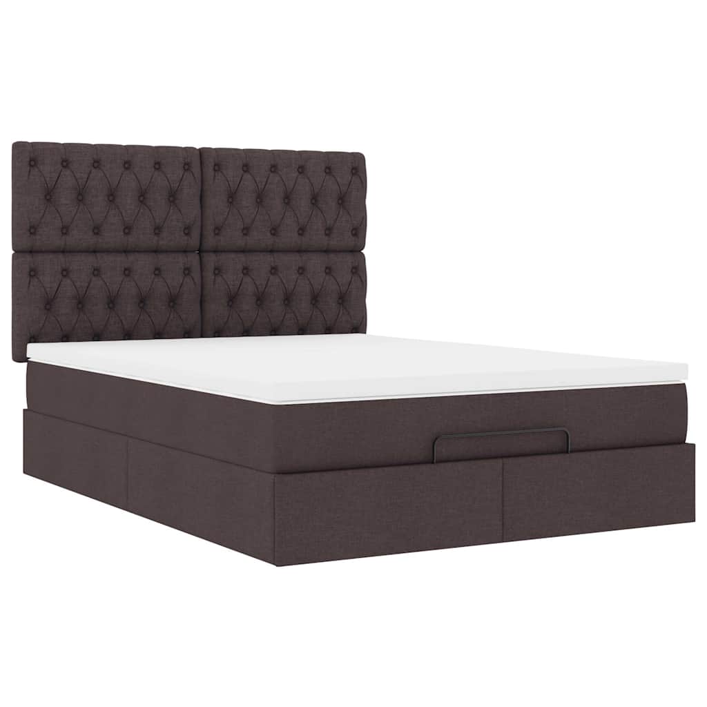Struttura Letto Pouf con Materasso 140x190 cm in Tessuto | homemem39