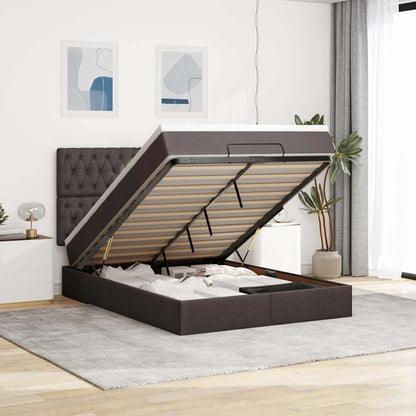 Struttura Letto Pouf con Materasso 140x200 cm in Tessuto