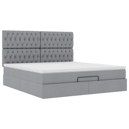 Struttura Letto Pouf con Materasso 160x200 cm in Tessuto