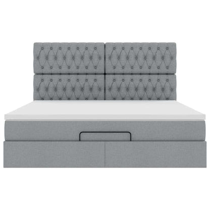 Struttura Letto Pouf con Materasso 160x200 cm in Tessuto | homemem39