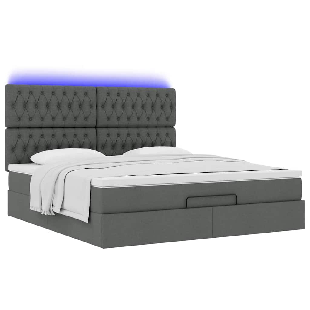 Struttura Letto Pouf con Materasso 160x200 cm in Tessuto | homemem39