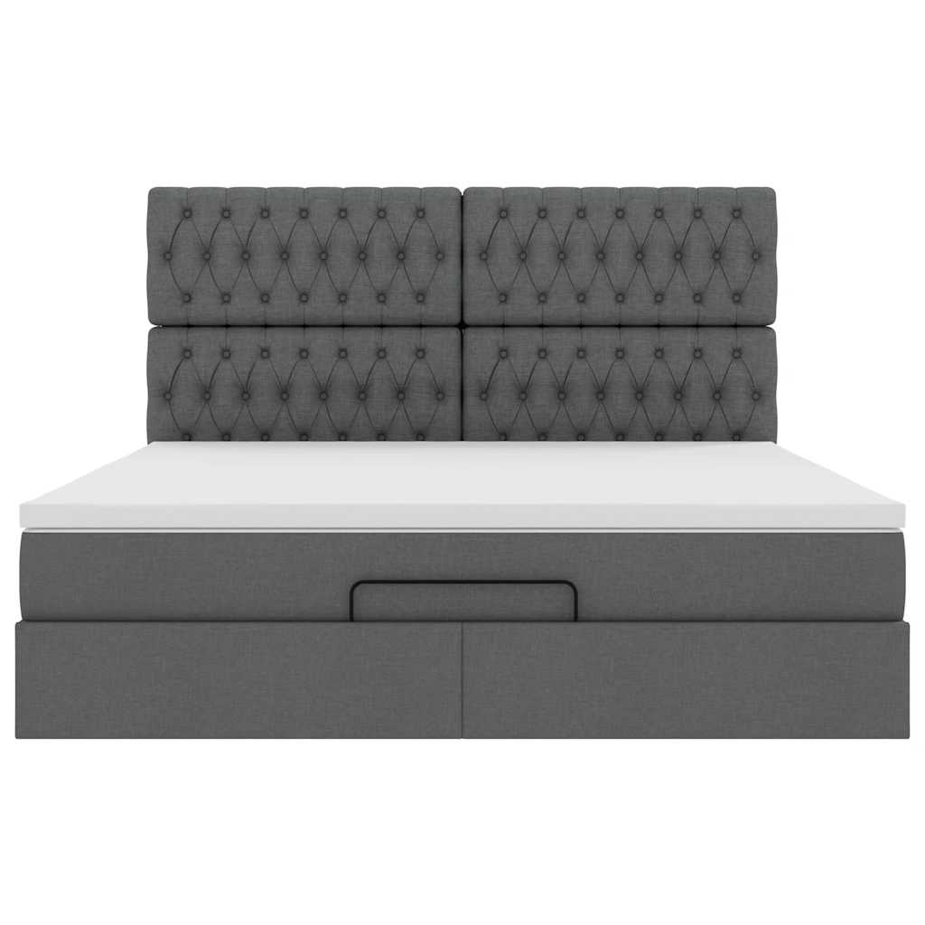 Struttura Letto Pouf con Materasso 160x200 cm in Tessuto