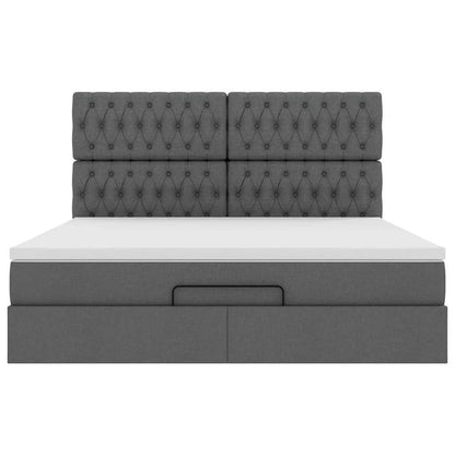 Struttura Letto Pouf con Materasso 160x200 cm in Tessuto
