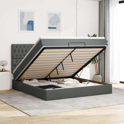Struttura Letto Pouf con Materasso 160x200 cm in Tessuto | homemem39