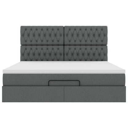 Struttura Letto Pouf con Materasso 180x200 cm in Tessuto