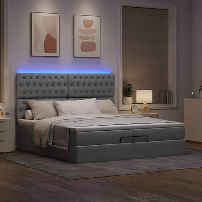 Struttura Letto Pouf con Materassi 200x200 cm in Tessuto | homemem39