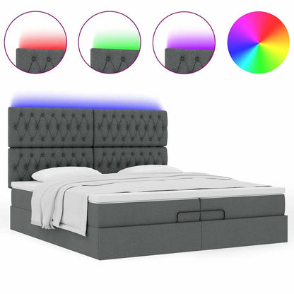 Struttura Letto Pouf con Materassi 200x200 cm in Tessuto | homemem39