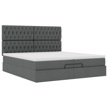 Struttura Letto Pouf con Materassi 200x200 cm in Tessuto | homemem39