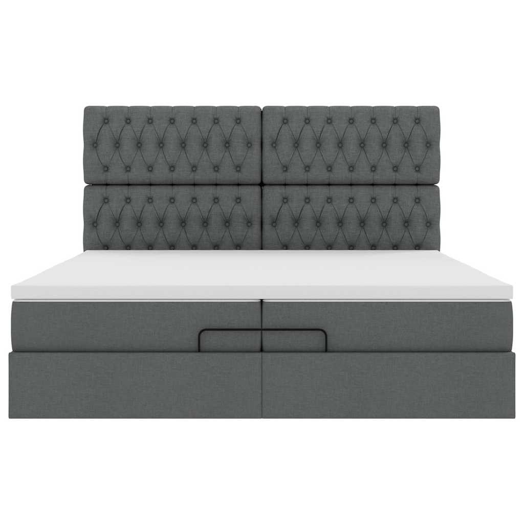 Struttura Letto Pouf con Materassi 200x200 cm in Tessuto | homemem39