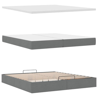 Struttura Letto Pouf con Materassi 200x200 cm in Tessuto | homemem39