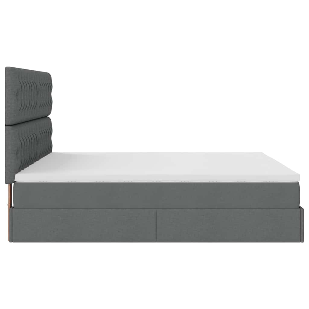 Struttura Letto Pouf con Materassi 200x200 cm in Tessuto | homemem39