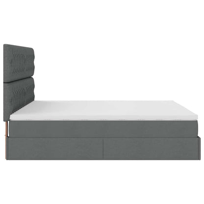 Struttura Letto Pouf con Materassi 200x200 cm in Tessuto | homemem39