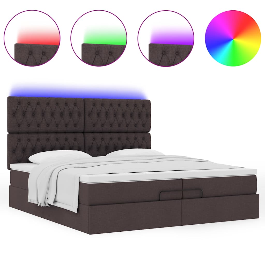 Struttura Letto Pouf con Materassi 200x200 cm in Tessuto | homemem39
