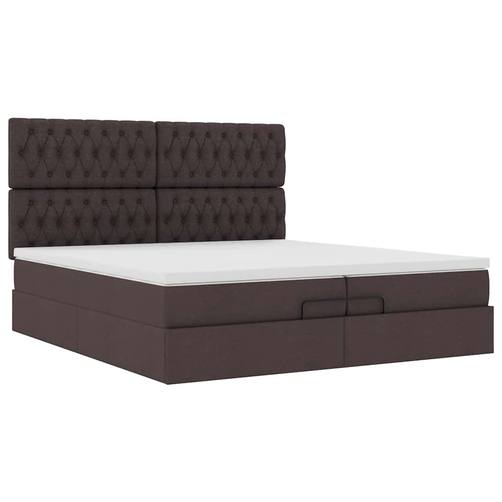 Struttura Letto Pouf con Materassi 200x200 cm in Tessuto | homemem39