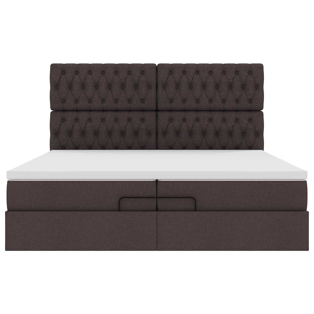 Struttura Letto Pouf con Materassi 200x200 cm in Tessuto | homemem39