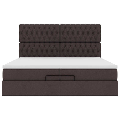 Struttura Letto Pouf con Materassi 200x200 cm in Tessuto | homemem39