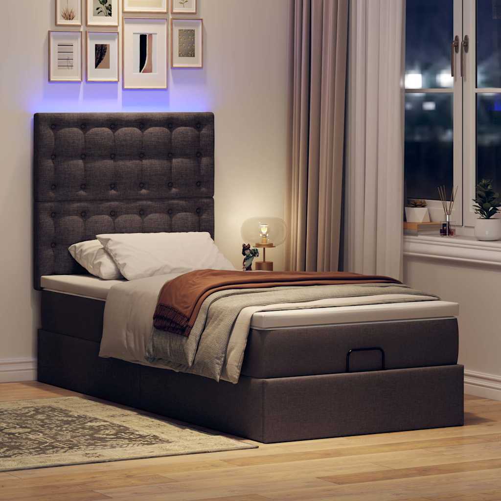 Struttura Letto Pouf con Materasso 90x190 cm in Tessuto | homemem39