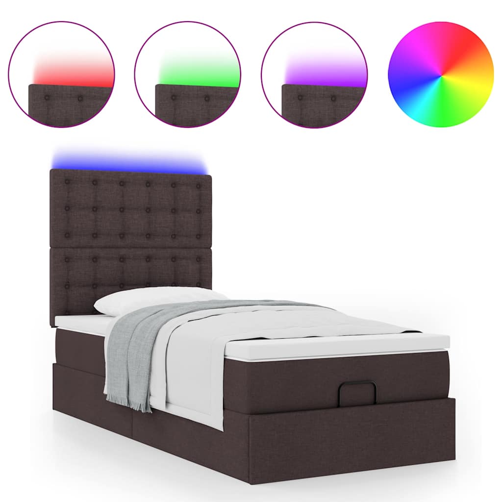 Struttura Letto Pouf con Materasso 90x190 cm in Tessuto | homemem39