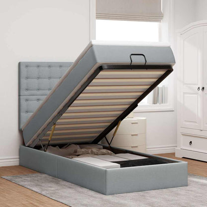 Struttura Letto Pouf con Materasso 100x200 cm in Tessuto
