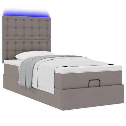 Struttura Letto Pouf con Materasso Tortora 100x200cm in Tessuto | homemem39
