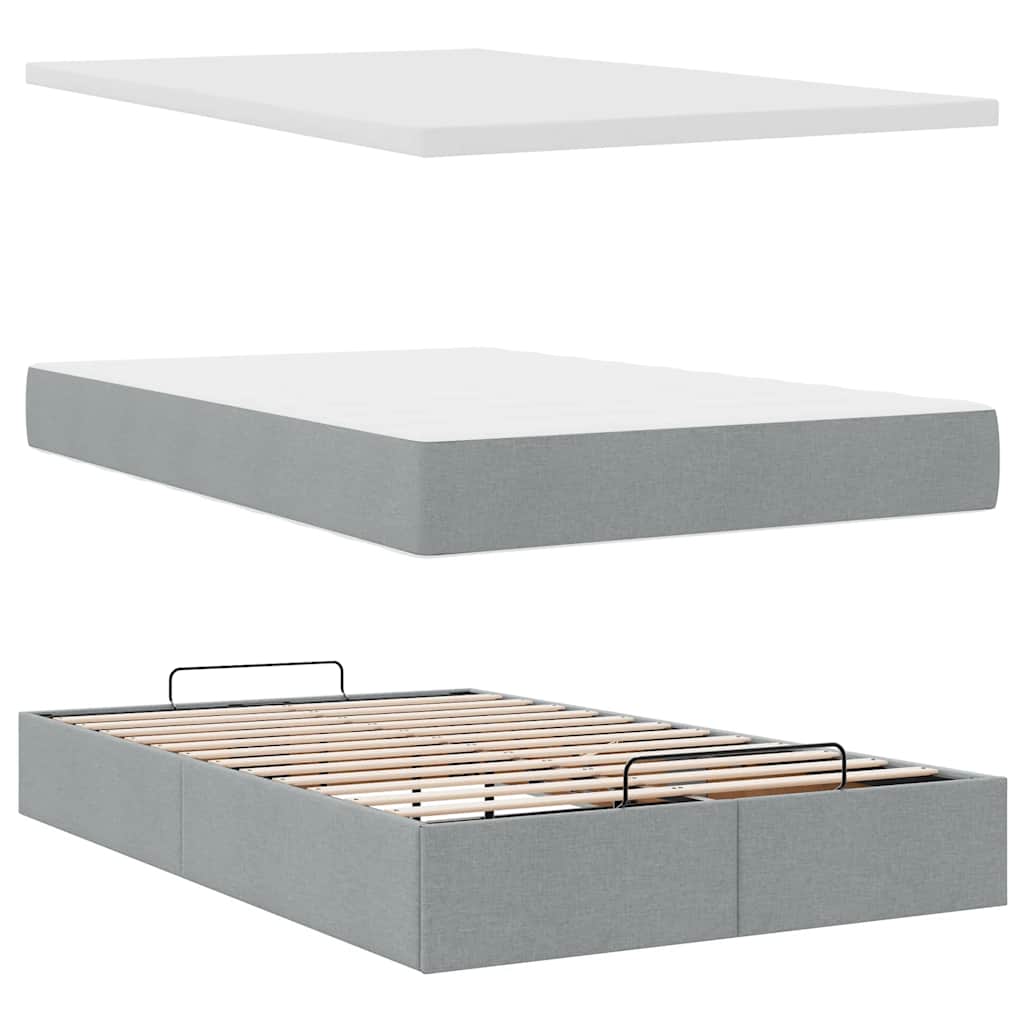 Struttura Letto Pouf con Materasso 120x190 cm in Tessuto | homemem39