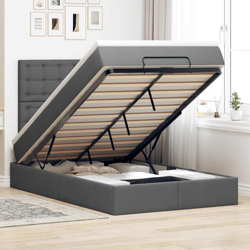 Struttura Letto Pouf con Materasso 80x200 cm in Tessuto