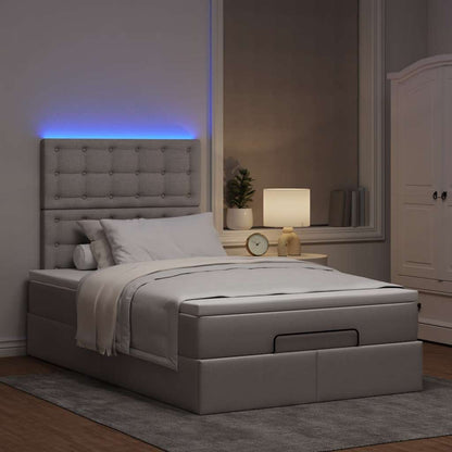 Struttura Letto Pouf con Materasso Tortora 120x200cm in Tessuto | homemem39
