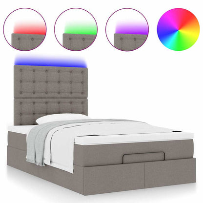 Struttura Letto Pouf con Materasso Tortora 120x200cm in Tessuto | homemem39