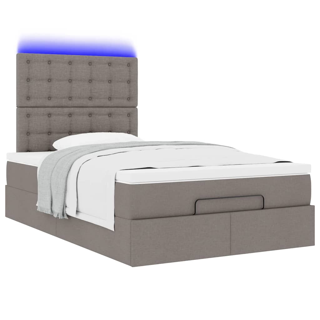Struttura Letto Pouf con Materasso Tortora 120x200cm in Tessuto | homemem39