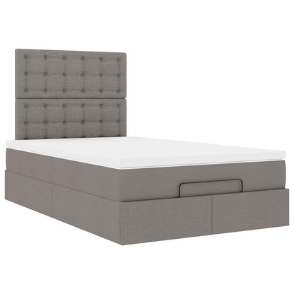 Struttura Letto Pouf con Materasso Tortora 120x200cm in Tessuto | homemem39