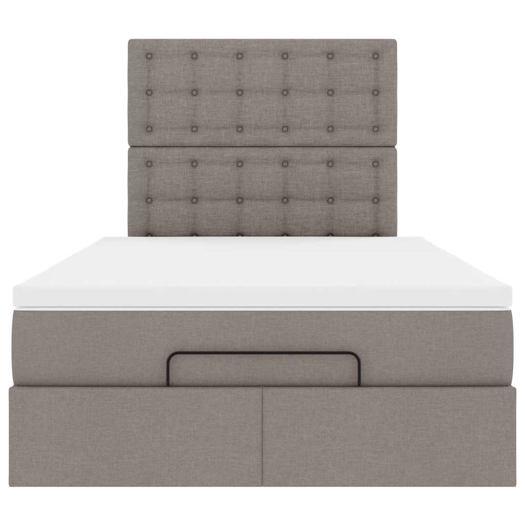 Struttura Letto Pouf con Materasso Tortora 120x200cm in Tessuto
