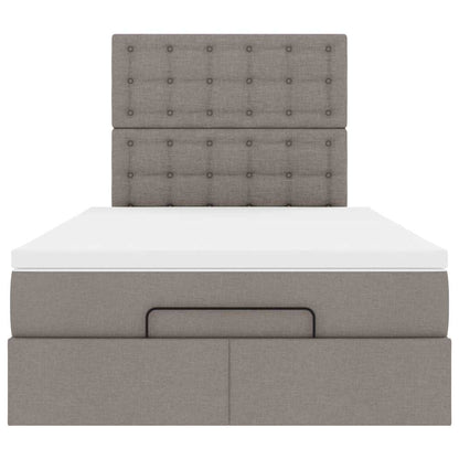 Struttura Letto Pouf con Materasso Tortora 120x200cm in Tessuto